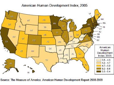 American human development index map