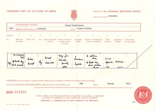 Andrew Sullivan Birth Certificate