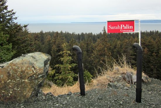 Sarah Palin Sign on Septic Tank Vent