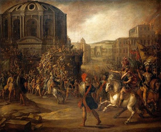 Juan_de_la_Corte_-_Battle_Scene_with_a_Roman_Army_Besieging_a_Large_City_-_WGA05366