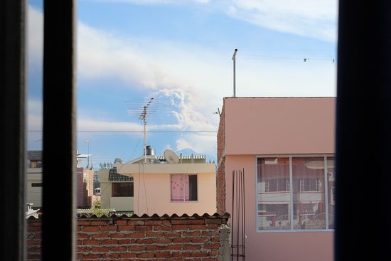 Riobamba Ecuador Tungurahua erupting
