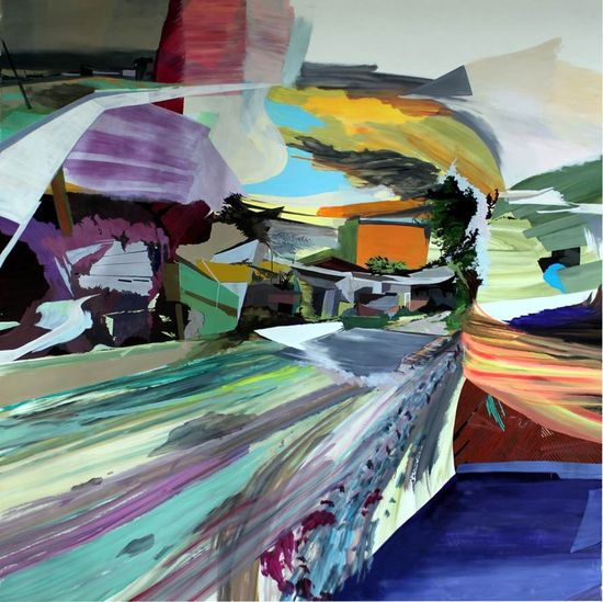 09-BendlerBrowning_UpToSpeed_2011_Flasheand_Acrylic_Gouache_on_Tyvek_Vivia_122x116