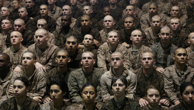 Female Marines Participate In Marine Combat Training At Camp LeJeune