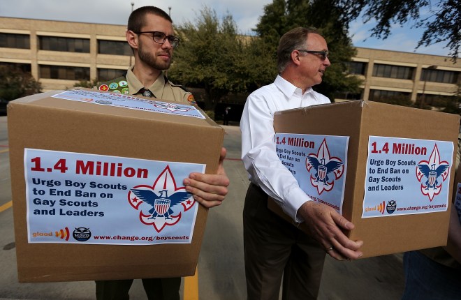 Boy Scouts, Parents Deliver Petition To Boy Scout HQ To End Ban On LGBT Scouts