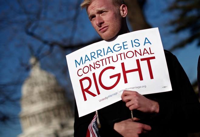 Supreme Court Hears Arguments On California's Prop 8 And Defense Of Marriage Act