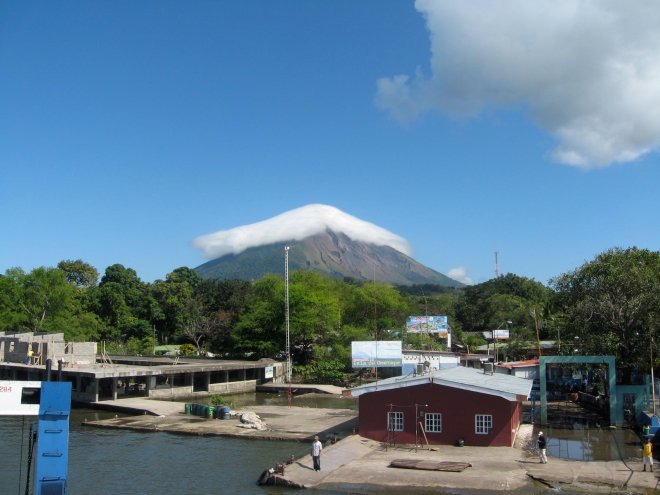 Arriving to volcano island