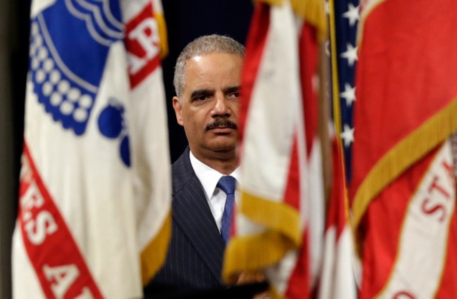 Holder Speaks At Naturalization Ceremony At Justice Department