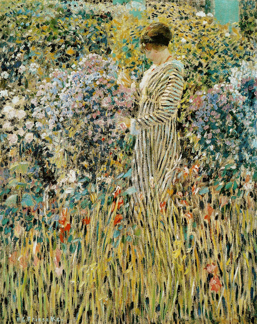 Frederick_Carl_Frieseke_-_Femme_dans_un_jardin
