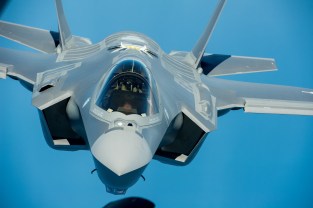 F-35 Lightning II instructor pilots conduct aerial refueling