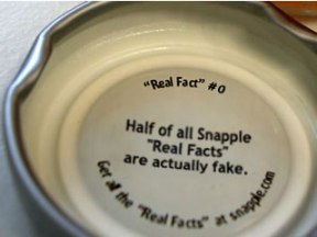 Snapple Facts Fake