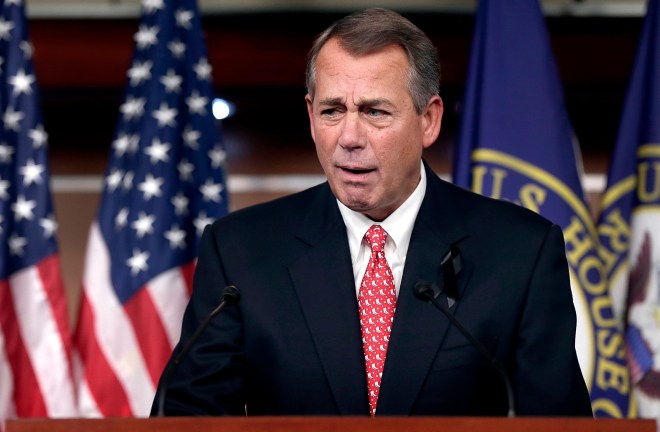 John Boehner Holds Media Briefing At The Capitol