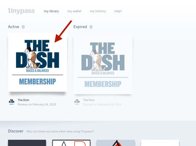 TinyPass-My-Library-Screen