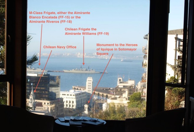 Contest photo with ships and monument labeled