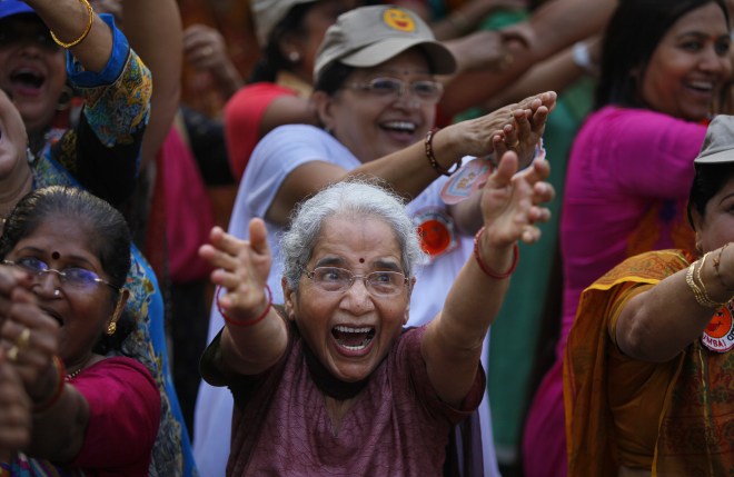 Senior Citizens Participate In World Laughter Day