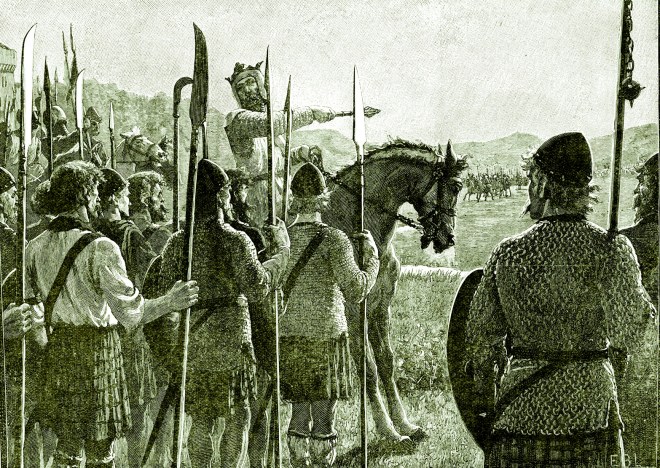 Battle of Bannockburn - Robert the Bruce reviewing his troops