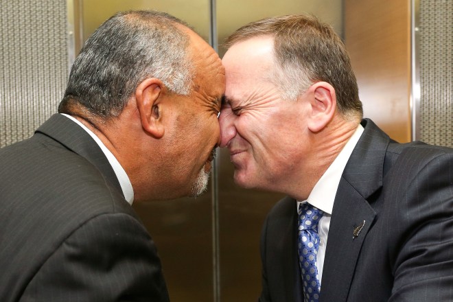John Key Photo Opportunity With Maori Party & Act Party