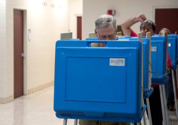Sen. Mitch McConnell (R-KY) Casts His Vote In Midterm Elections