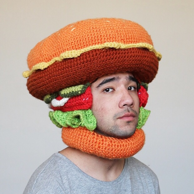 Hamburger-Crocheted-Hat