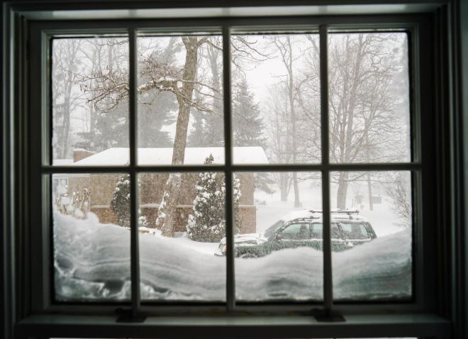 It's a blizzard in Norton Shores, Michigan.  About 4-45pm